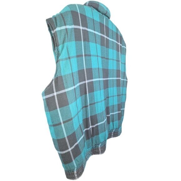 Branded Lion Sleeveless Coat Winter Vest Big Man 3XB Zip Closure Green Plaid - Picture 7 of 11